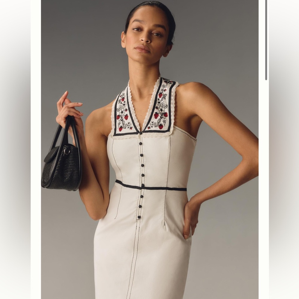 NWT ANTHROPOLOGIE HALTER MIDI DRESS